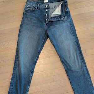 Mother Blue Button-Fly The Tomcat Jeans